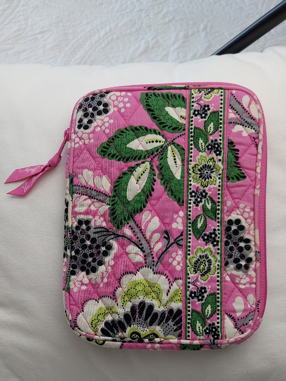 Vera Bradley Pink and Green Floral Tablet Case, Priscilla Pink Pattern 9"Lx6.5"W
